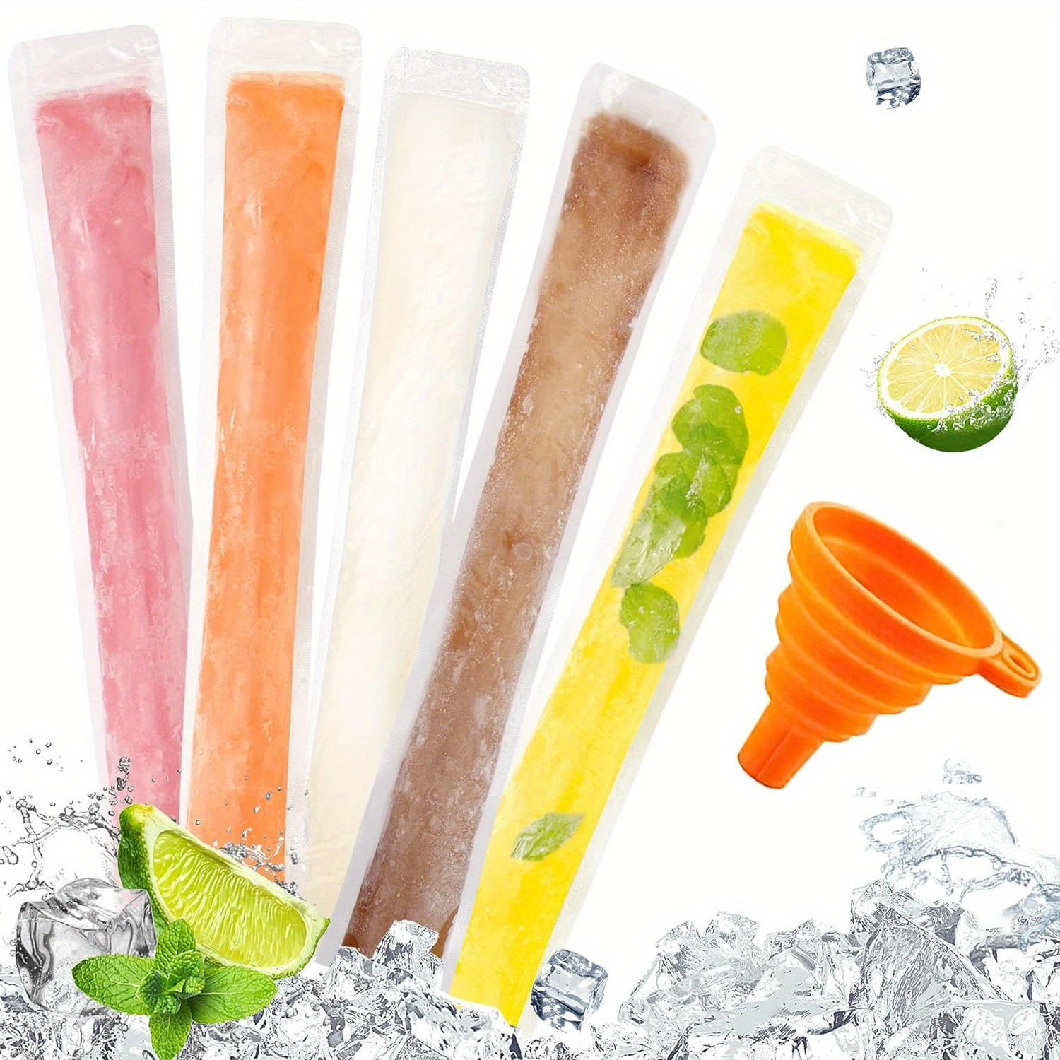 Travel Outdoor Camping Youtube - 100Pack Food Grade Reusable Ice Popsicle