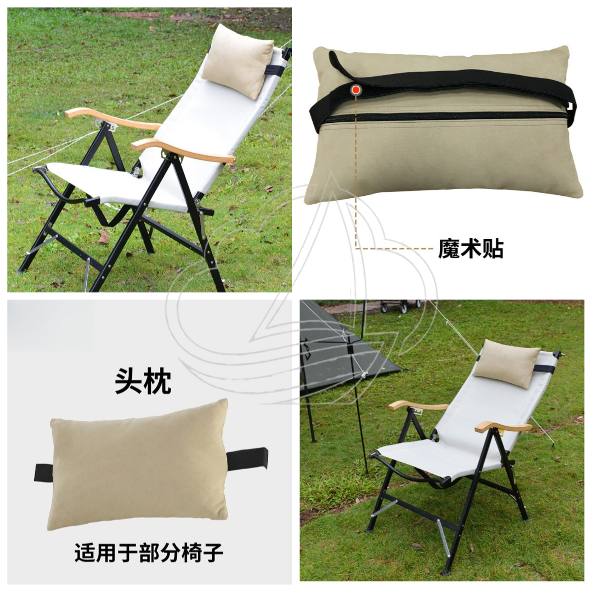Outdoor Camping High Chair - Outdoor folding chair headrest camping picnic