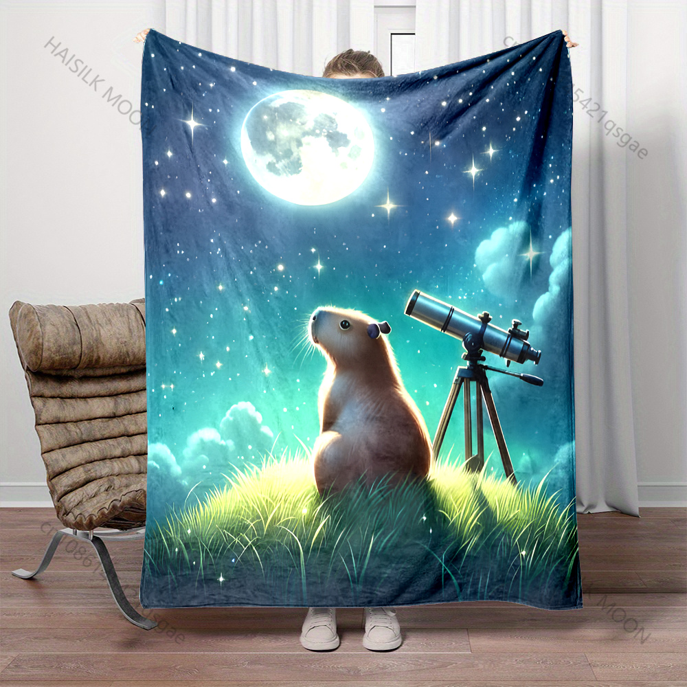 Outdoor Camping Heated Blanket - Multi-size Cute Capybaras Art Pattern Blanket