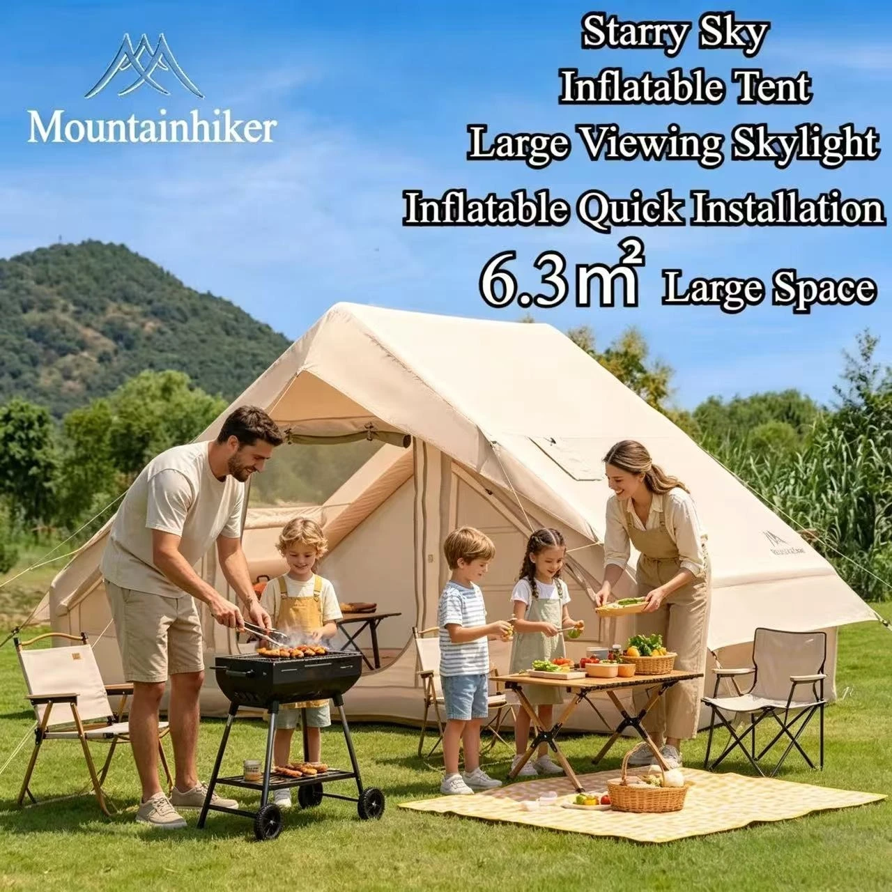 Outdoor Camping Gazebo - MOUNTAINHIKER 6.3㎡ Extra Large 3-6 Person