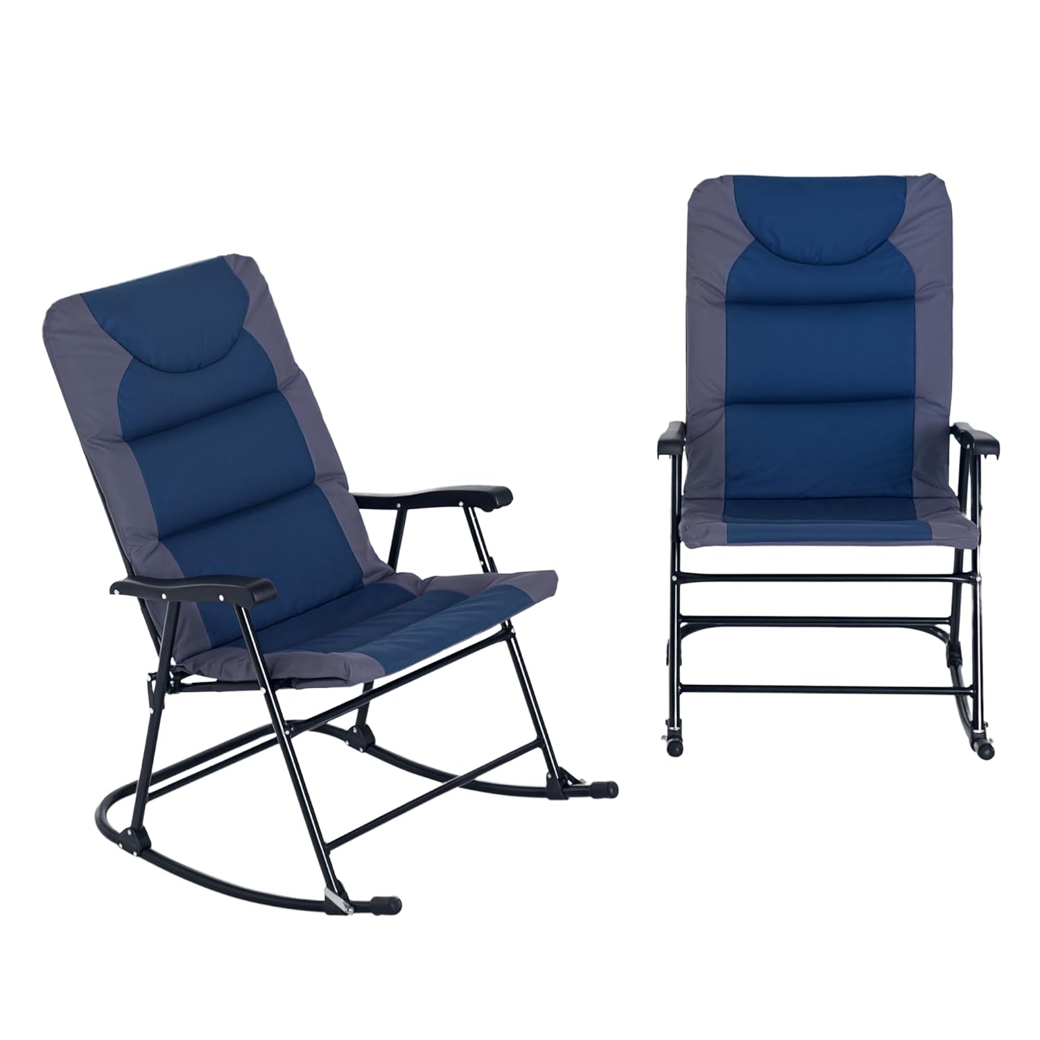 Outdoor Camping High Chair - Oversized Padded Folding Rocking Camping Chair