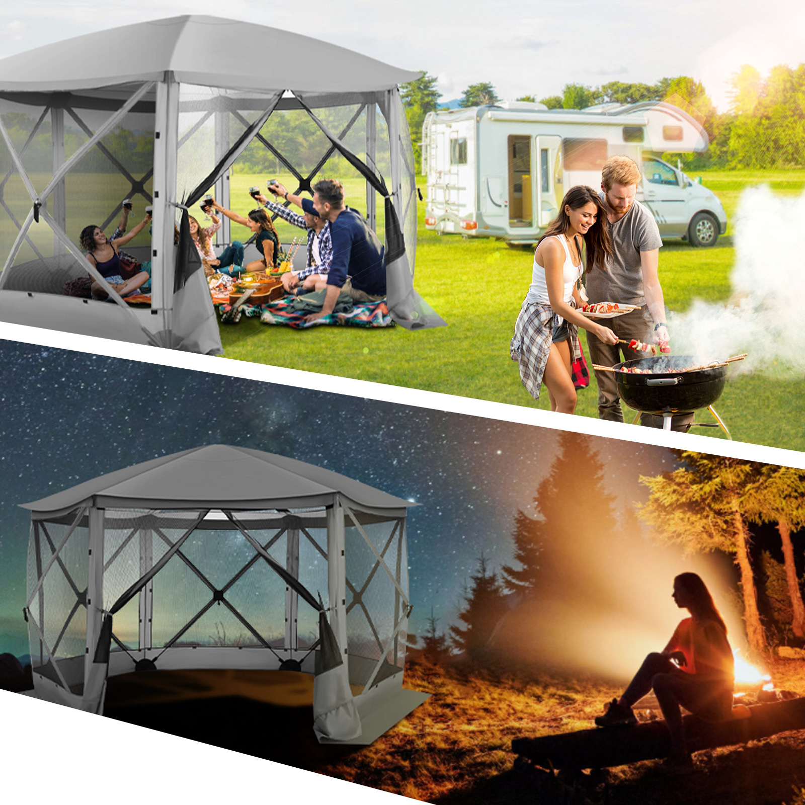 Pop up Gazebo Screen Tent Scre - Outdoor Camping Gazebo 评论和价格