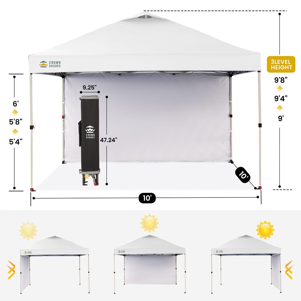 10x10 Pop Up Canopy with 1 Sid - Outdoor Camping Gazebo 评论和价格