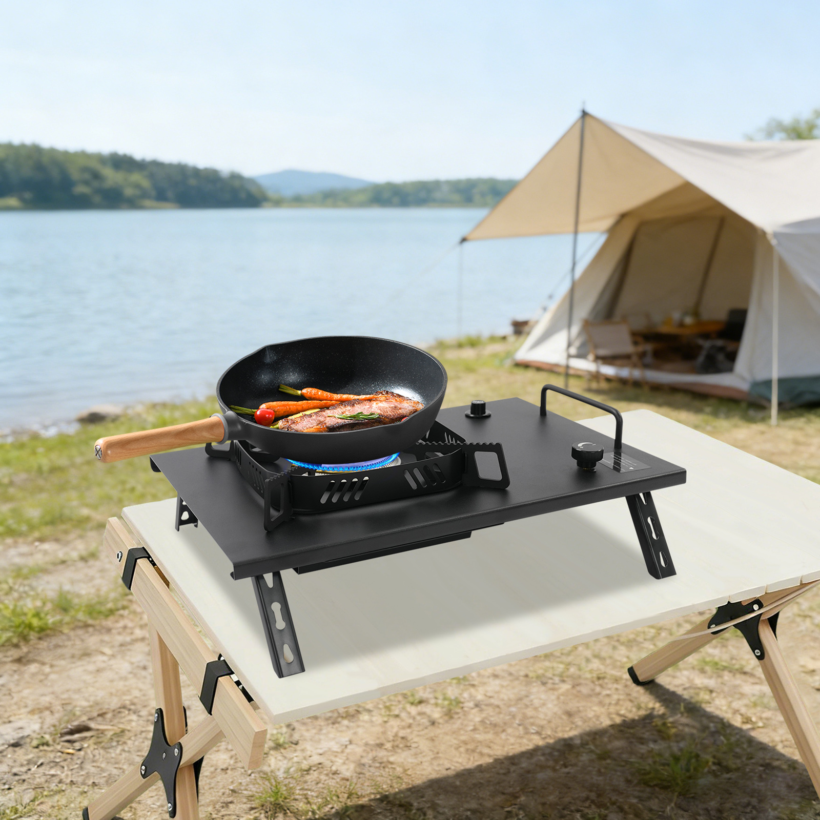 Black Outdoor Gas Stove, Folda - Outdoor Camping Gas Stove 评论和价格
