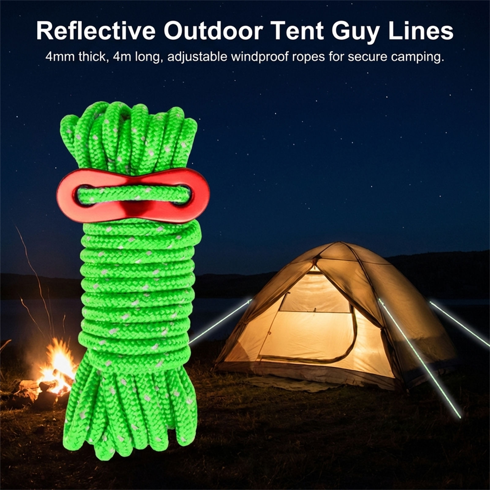 4mm Thick Reflective Guy Lines - Outdoor Camping Guy 评论和价格