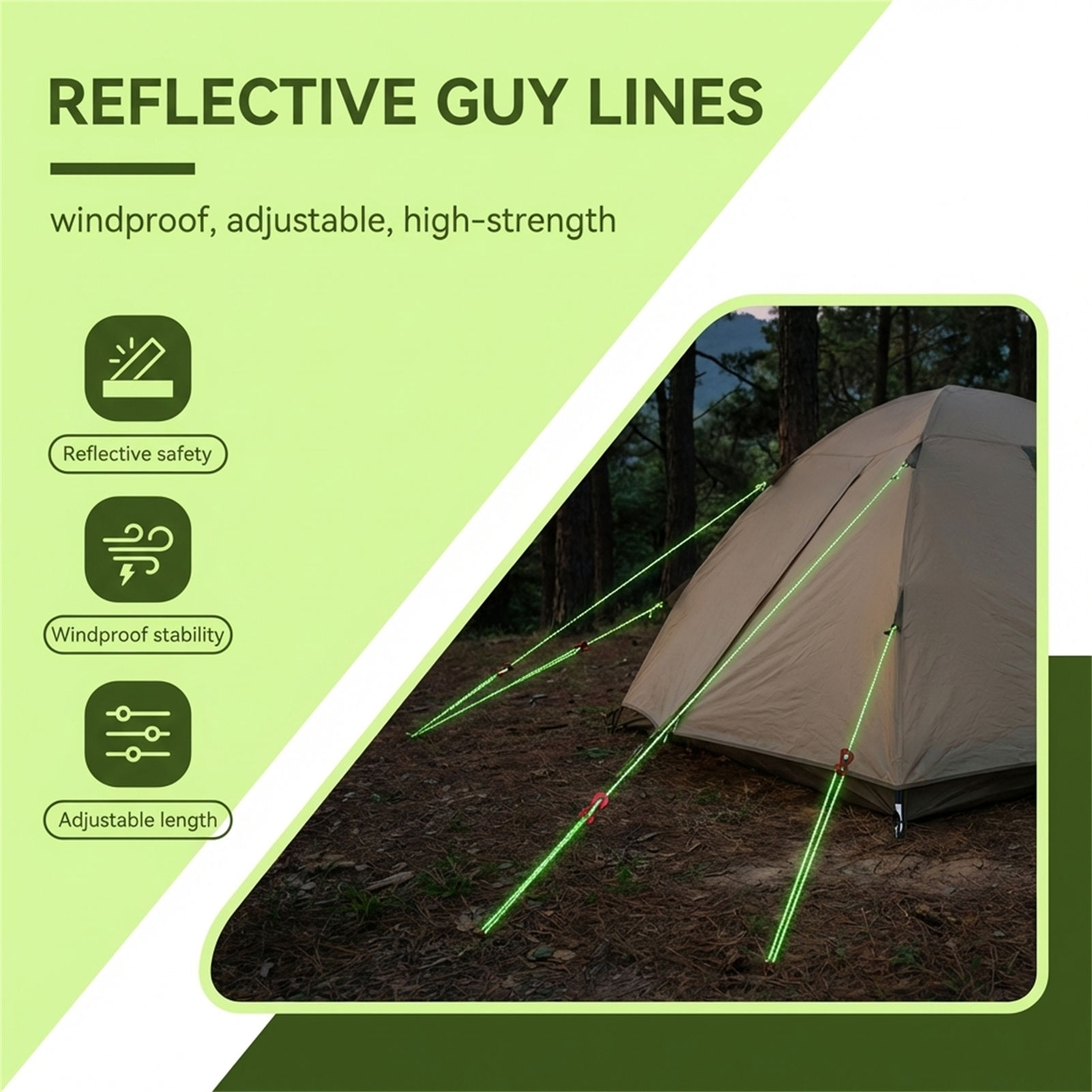 4mm Thick Reflective Guy Lines - Outdoor Camping Guy 评论和价格