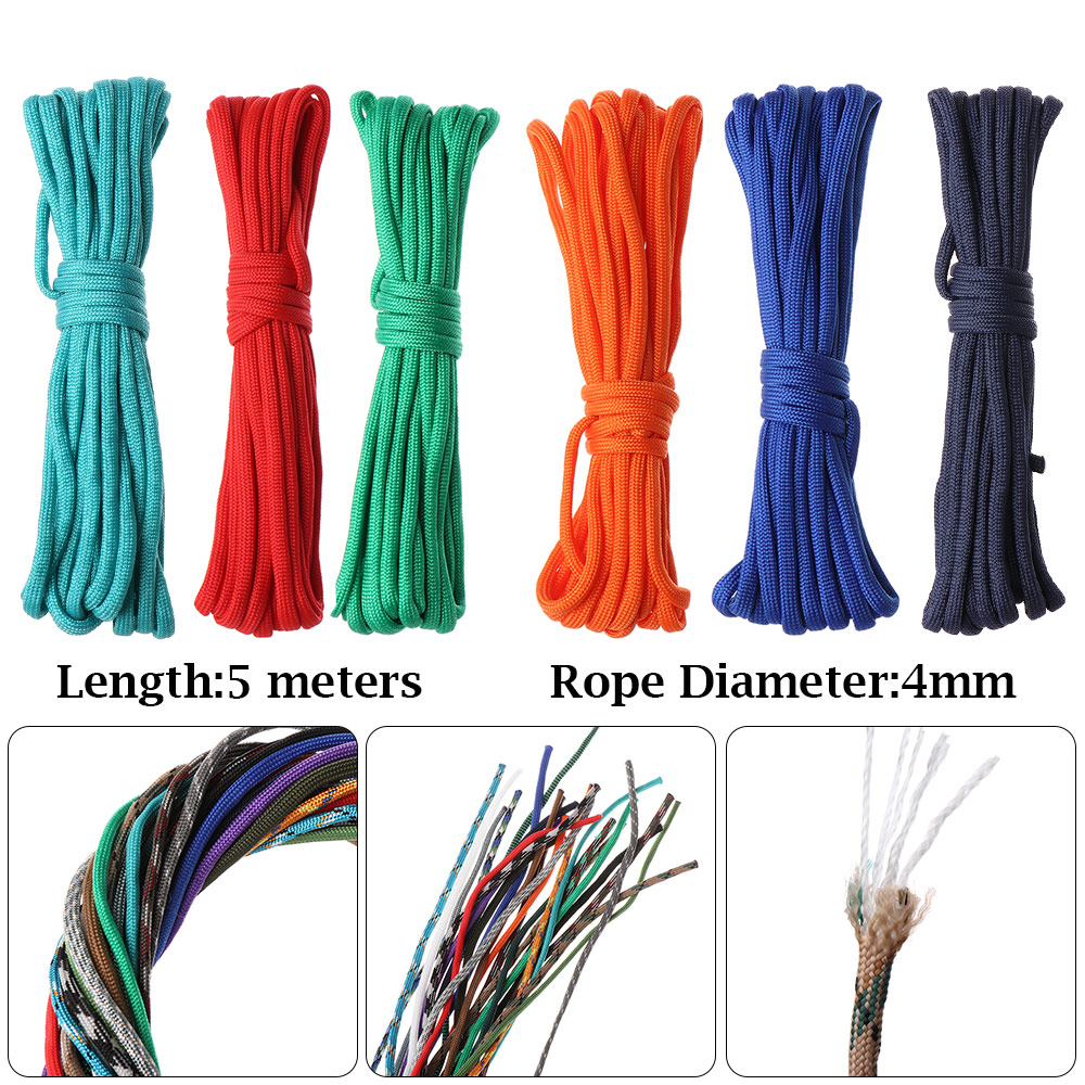 1PC 12 Colors 5 Meter 4mm Para - Outdoor Camping Extension Cord 评论和价格