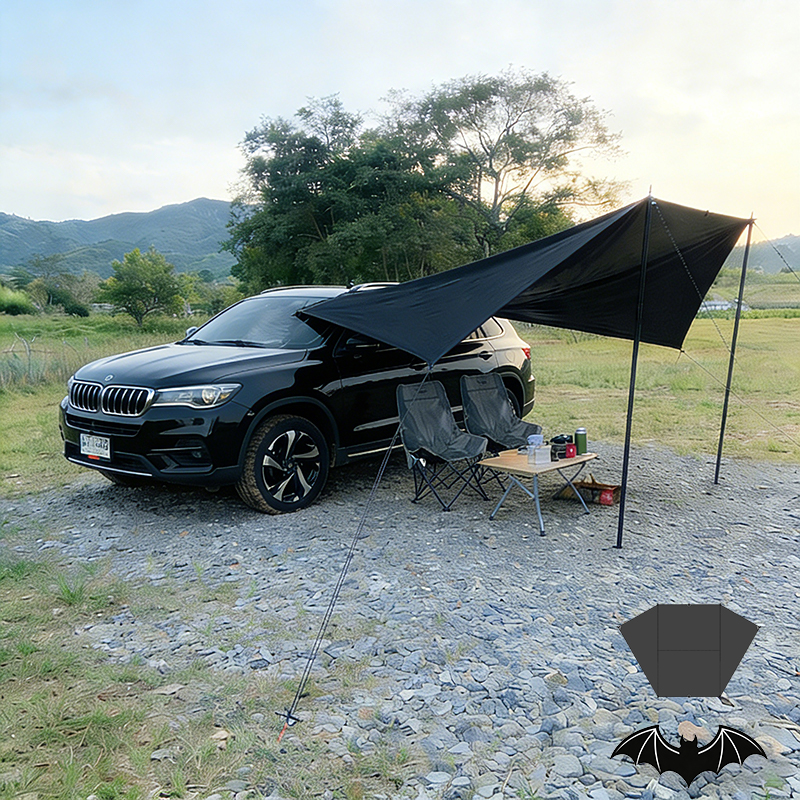 Bat Shape Car Side Awning Blac - Outdoor Camping Car Tail Tent 评论和价格