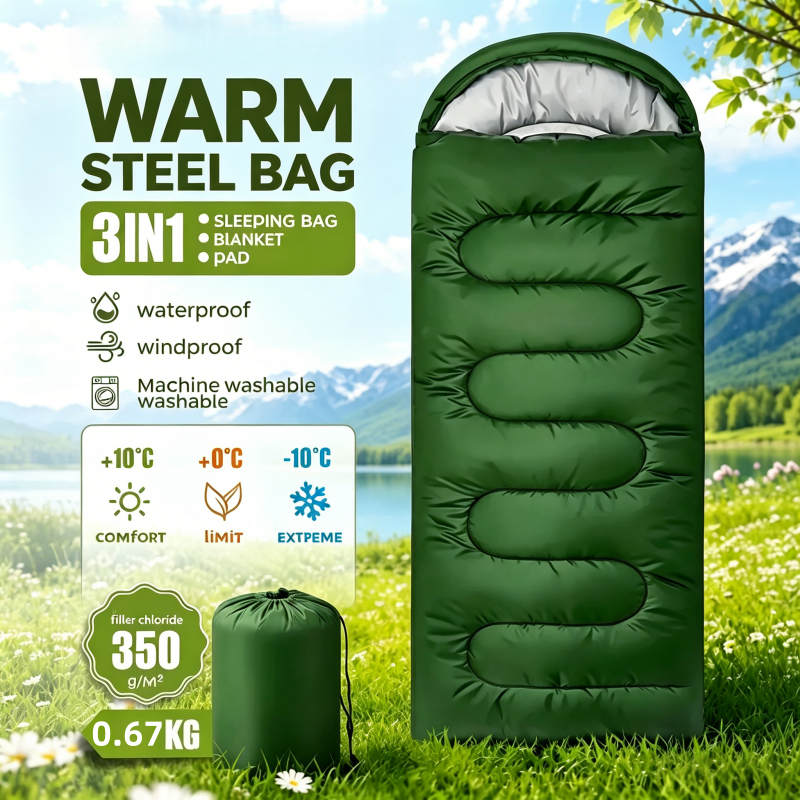 Camping sleeping bag light 4 s - Outdoor Camping In Winter 评论和价格