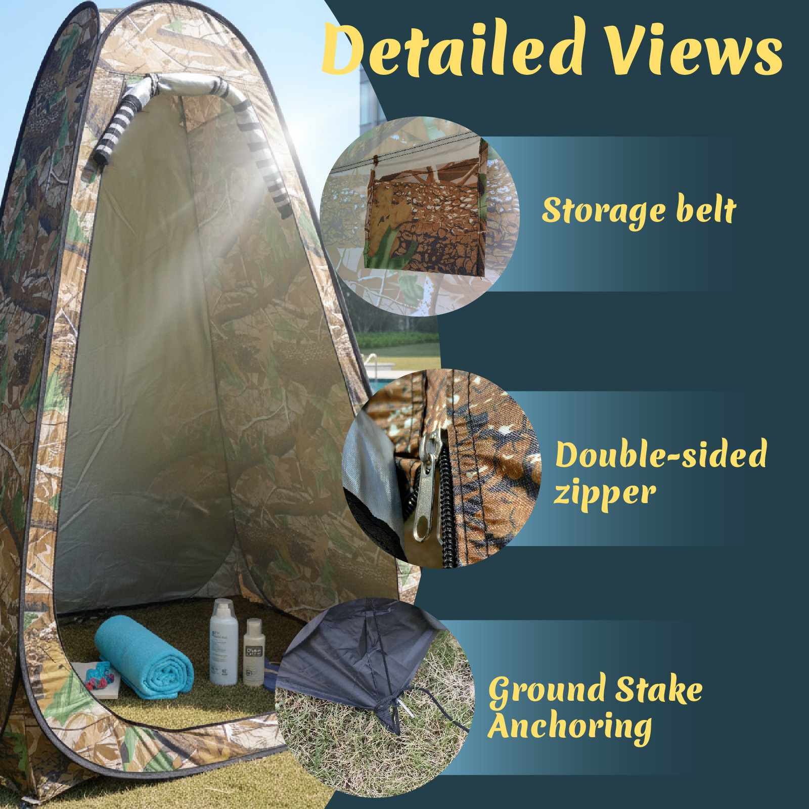 Portable Pop-Up Privacy Tent O - Outdoor Camping Toilet 评论和价格