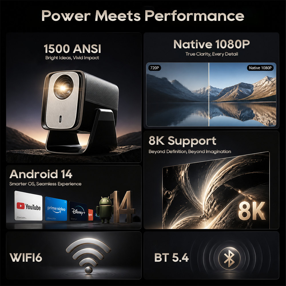 LYNCast Smart Projector with W - Outdoor Camping Movies 评论和价格