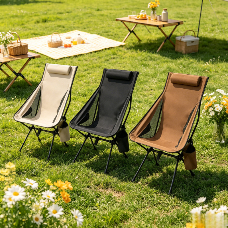 3 Colors Foldable High Back Ca - Outdoor Camping High Chair 评论和价格