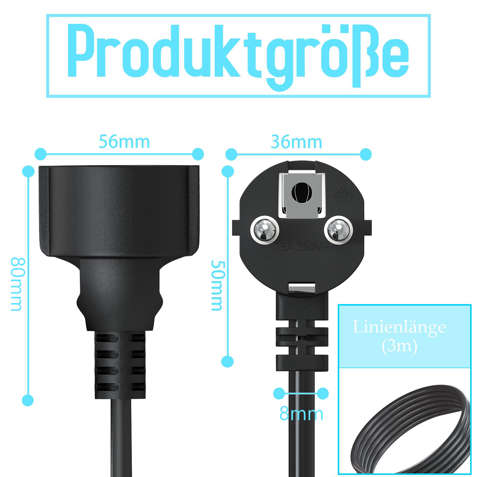 2/3/5 meters EU Power Extensio - Outdoor Camping Extension Cord 评论和价格