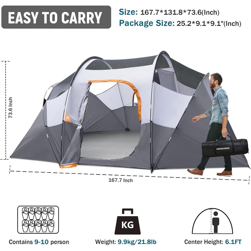 10-Person HikerGarden Tent - Q - Camping Tent 评论和价格