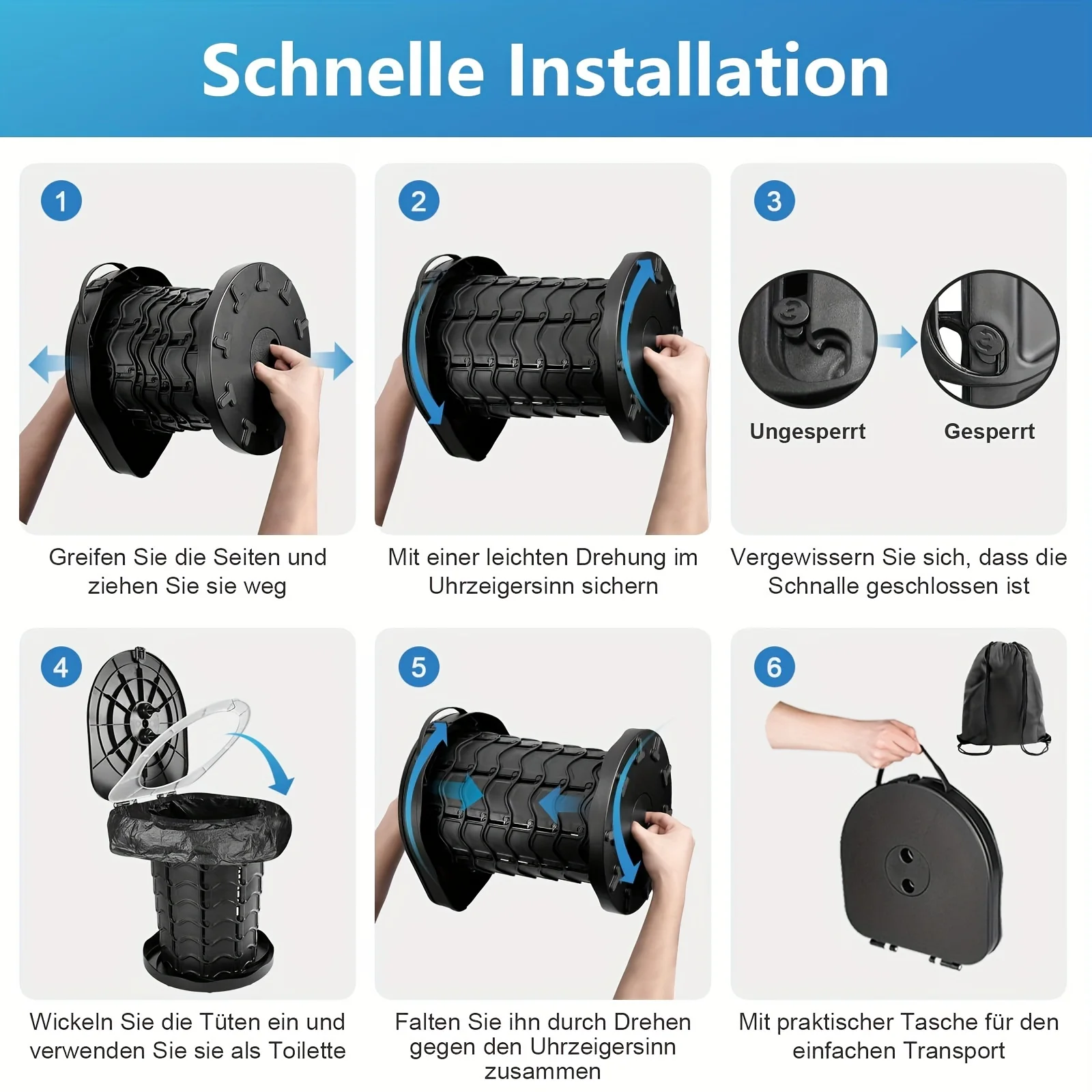 Camping Folding Toilet Portabl - Outdoor Camping Toilet 评论和价格