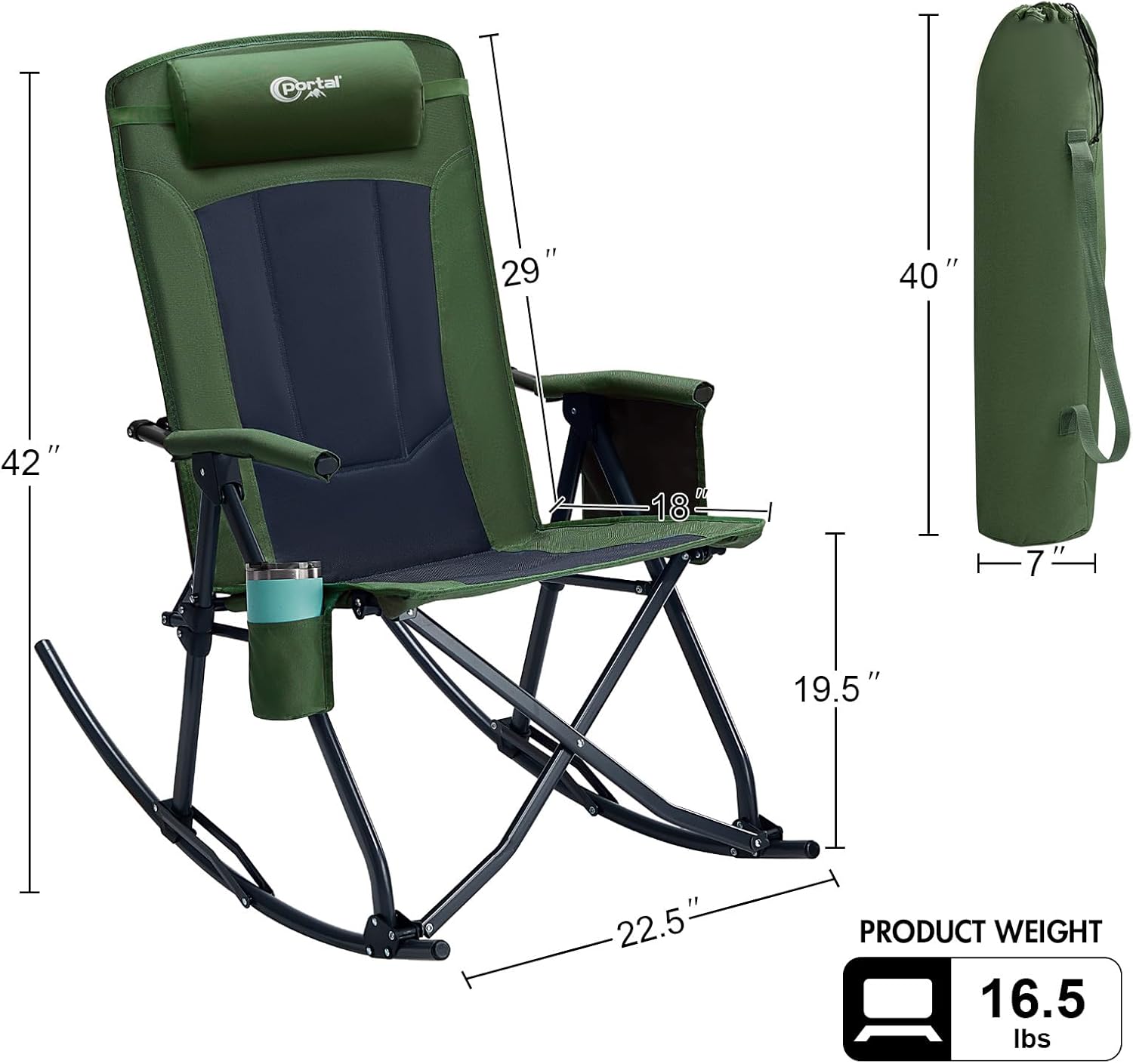Oversized Folding Rocking Camp - Outdoor Camping High Chair 评论和价格