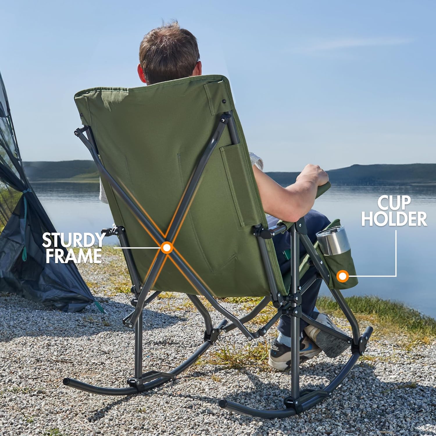 Oversized Folding Rocking Camp - Outdoor Camping High Chair 评论和价格