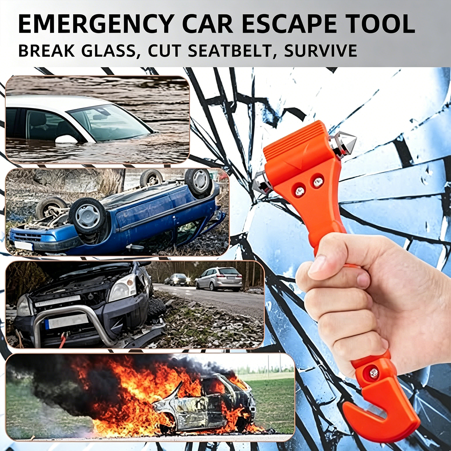 1/2PCS Survival Safety Hammer  - Bivvy Bag Emergency 评论和价格
