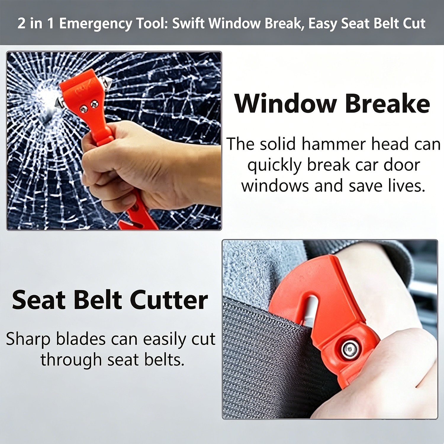 1/2PCS Survival Safety Hammer  - Bivvy Bag Emergency 评论和价格
