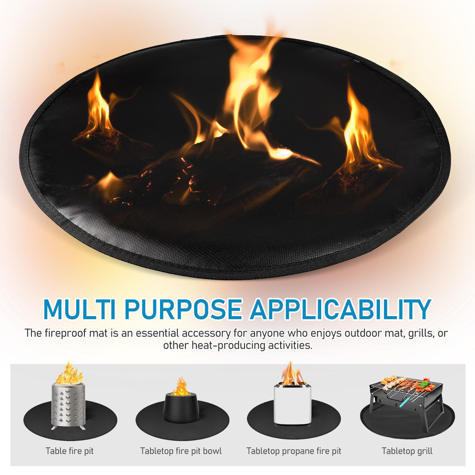 Fire Pit Mat Heat Proof Silico - Outdoor Gas Stove 评论和价格