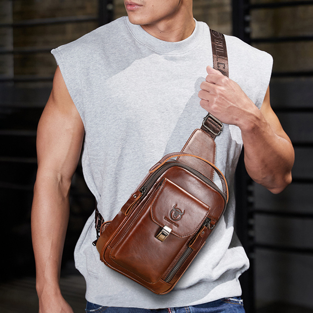 Genuine Leather Sling Bag for  - Travel Outdoor Camping Youtube 评论和价格