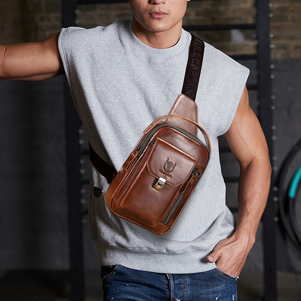 Genuine Leather Sling Bag for  - Travel Outdoor Camping Youtube 评论和价格