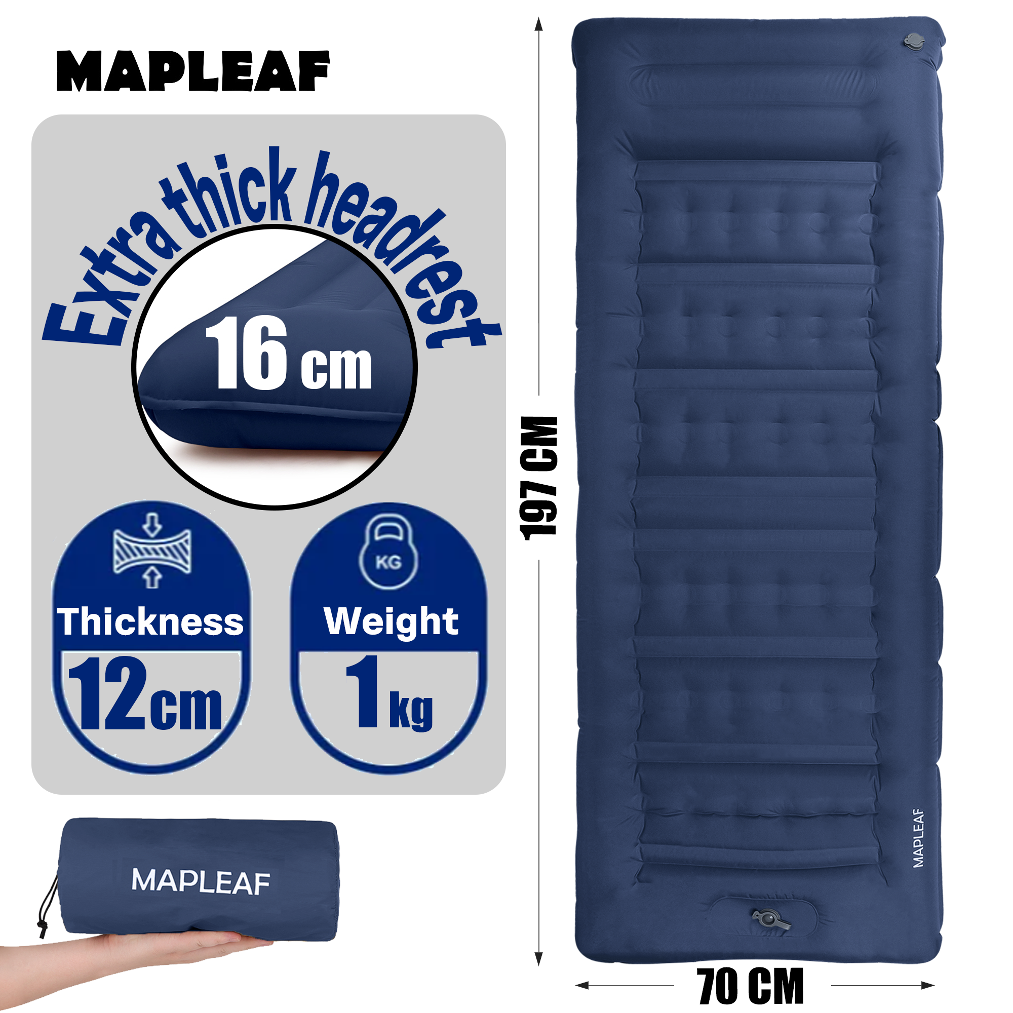 MAPLEAF 12cm Air Mattress Camp - Outdoor Camping Carpet 评论和价格