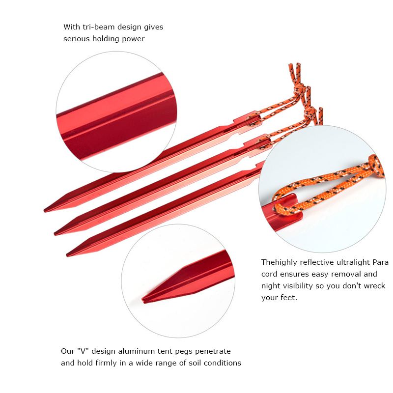 10Pcs/lot 18cm Aluminum Alloy  - Outdoor Camping Extension Cord 评论和价格