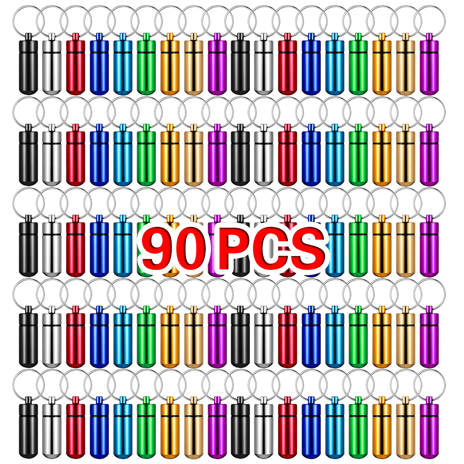90Pcs Mini Pill Box Keychain W - Travel Outdoor Camping Youtube 评论和价格