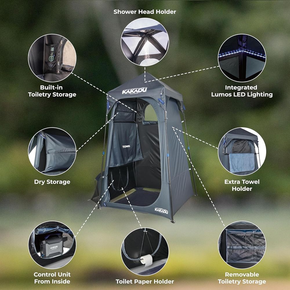 Portable Outdoor Shower Tent w - Outdoor Camping Toilet 评论和价格