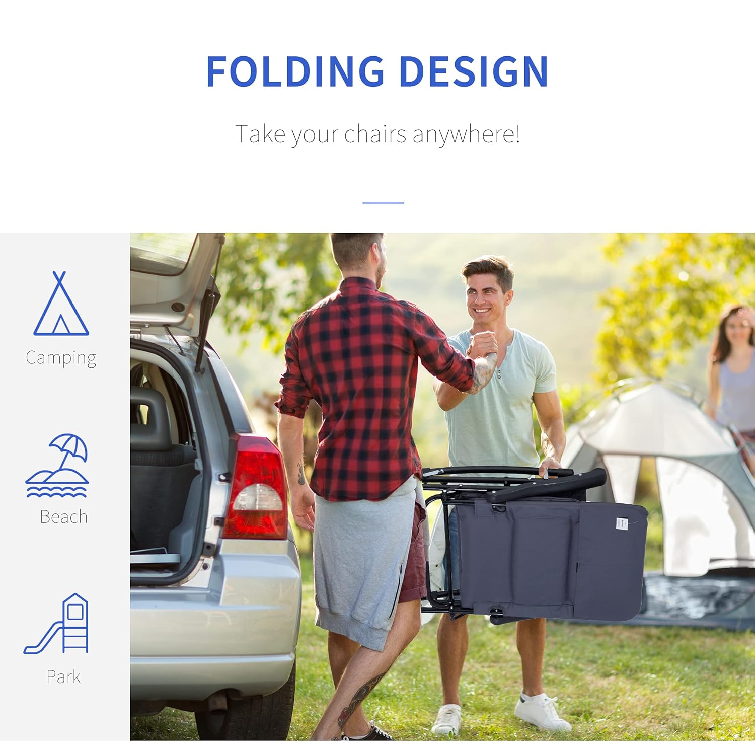 Oversized Padded Folding Rocki - Outdoor Camping High Chair 评论和价格
